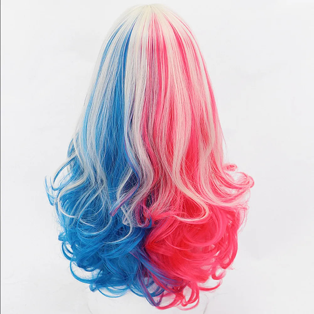 Perruque Rose et Bleue Halloween stylé