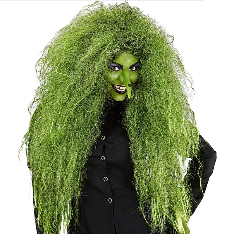 Perruque Sorcière Vert Halloween effrayante