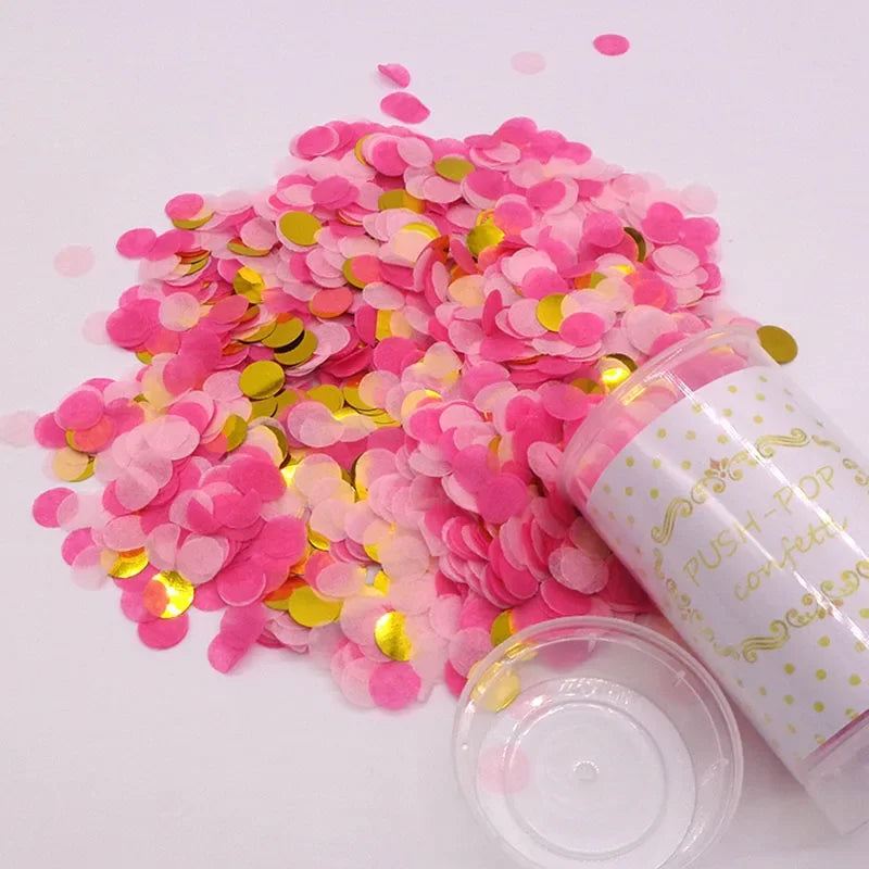 Petit Canon à Confettis Rose et Doré Festif