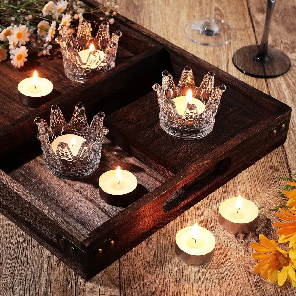 Petit Photophore Couronne en Cristal Durable
