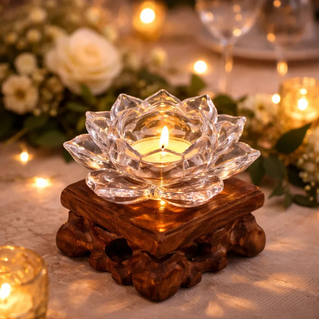 Photophore Mariage Lotus Transparent