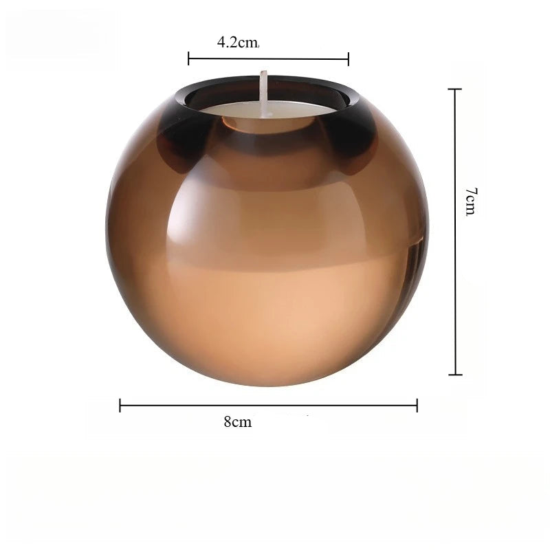 Photophore Mariage en Cristal Marron Chic