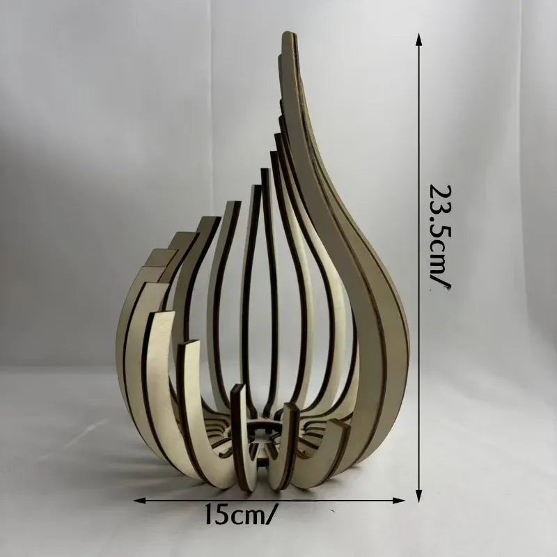 Photophore Moderne en Bois Artistique