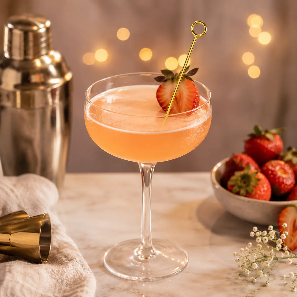 Pic Cocktail Gold en Inox Brillant