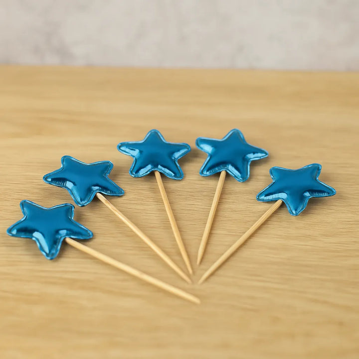 Pics Cocktail Etoile Bleu Métallisé