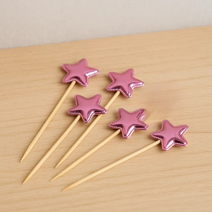 Pics Cocktail Etoile Rose Métallisé