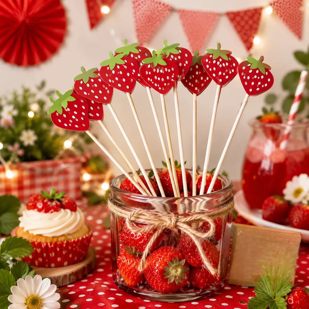 Pics Cocktail Fraise Rouge Festive