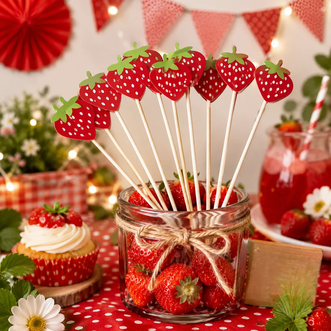Pics Cocktail Fraise Rouge Festive