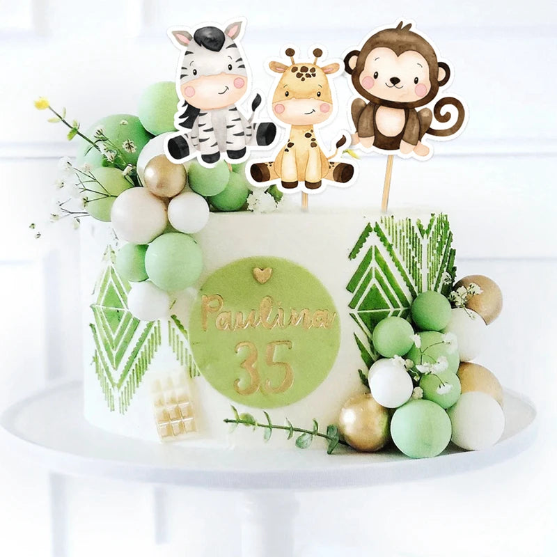 Pics Déco Gâteau Animaux de la Jungle Durable