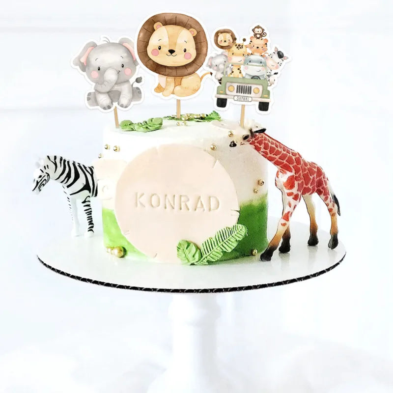 Pics Déco Gâteau Animaux de la Jungle Unique