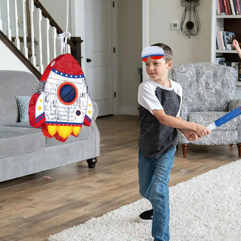 Pinata Anniversaire Fusée Rouge Enfant 