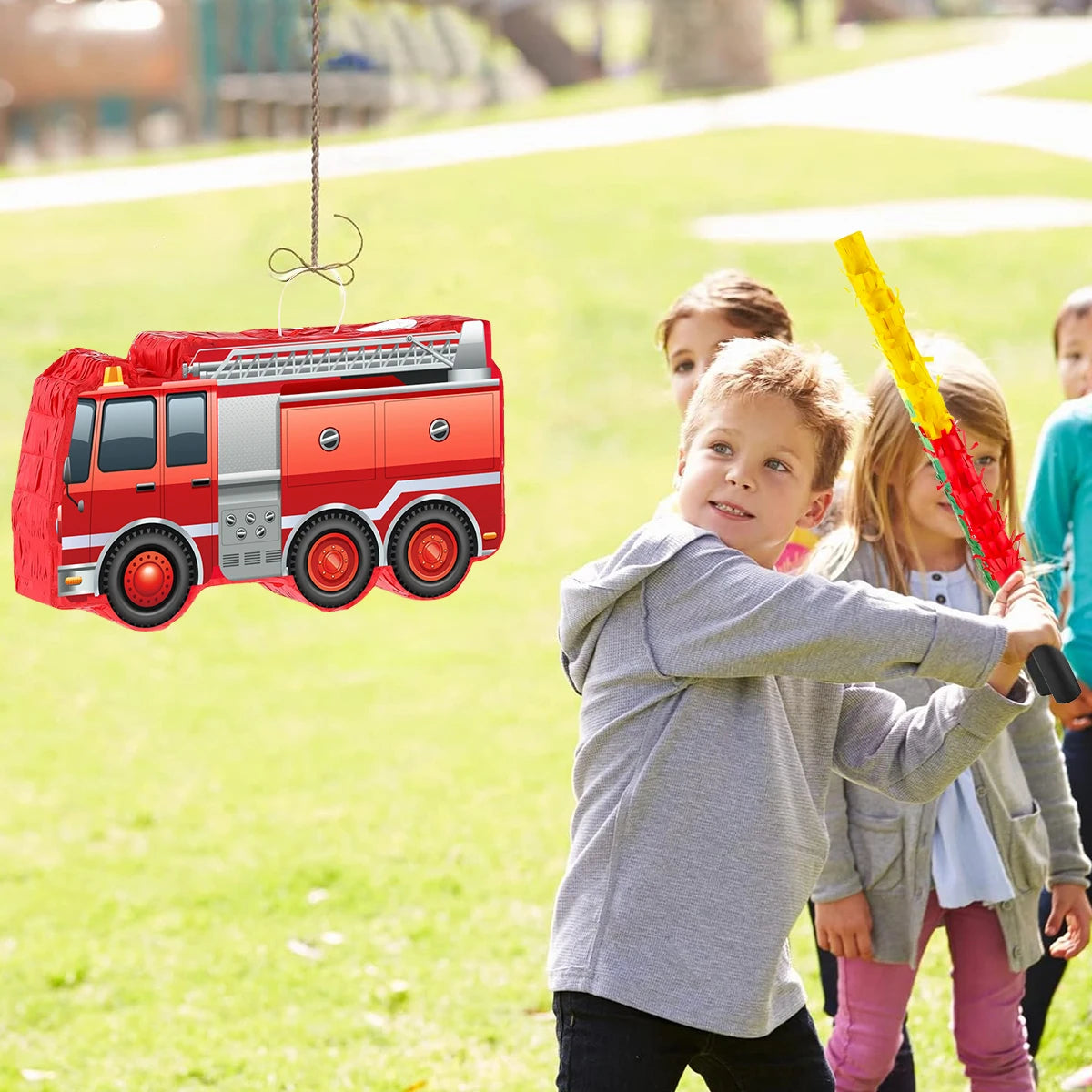 Pinata Anniversaire Pompier Rouge 