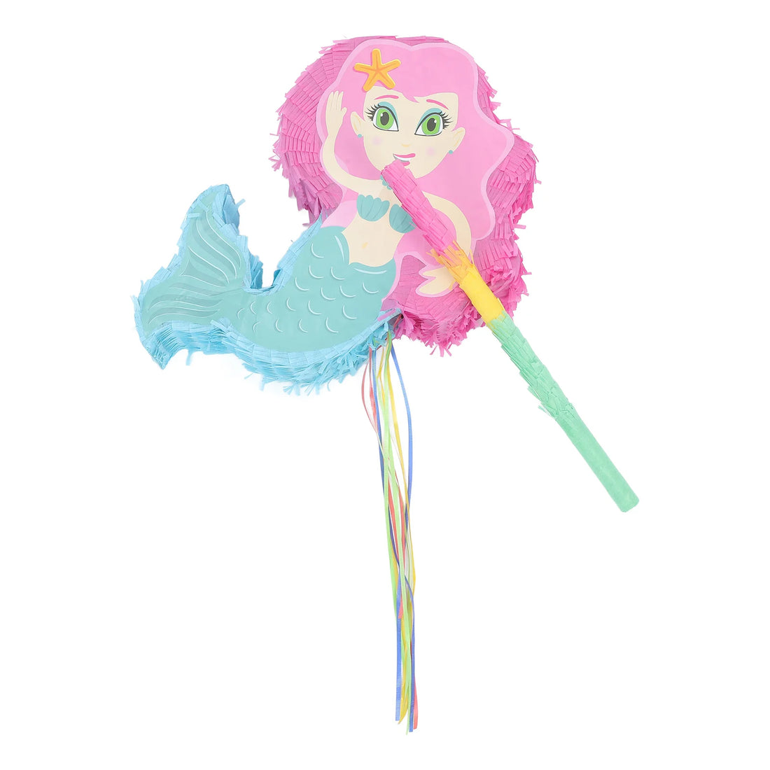 Pinata Anniversaire Sirène Rose Bleu 