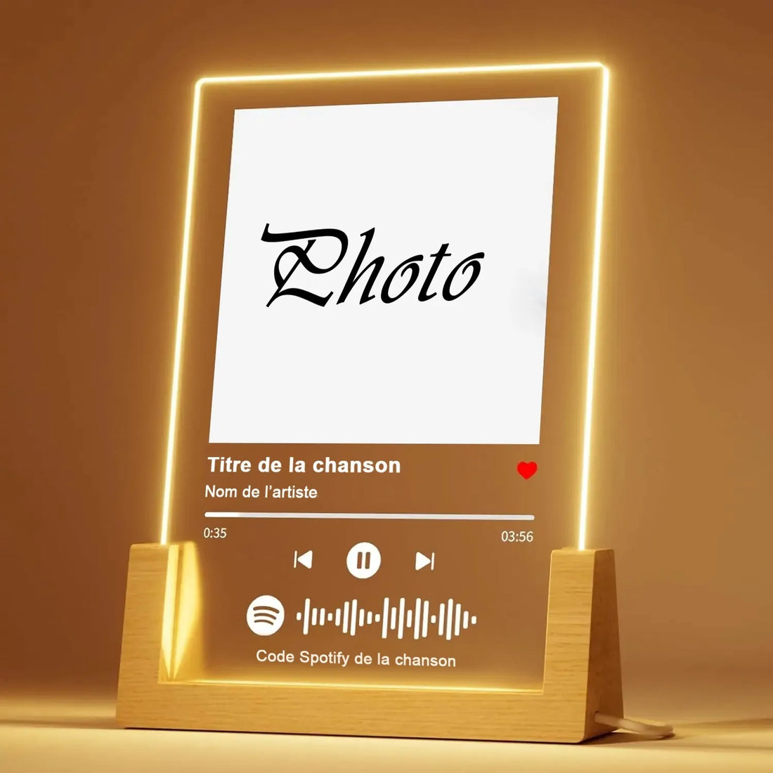 Plaque Musicale LED personnalisable Mignon