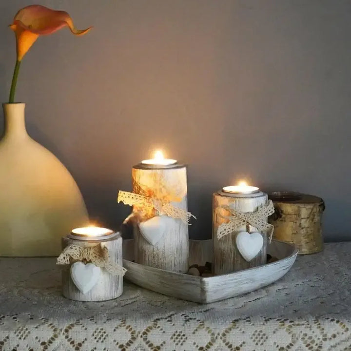 Plateau Cœur à Bougeoirs