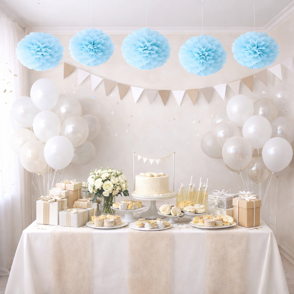 Pompon Déco Bleu Ciel 