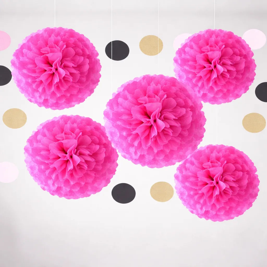 Pompon Papier de Soie Rose Vif Design