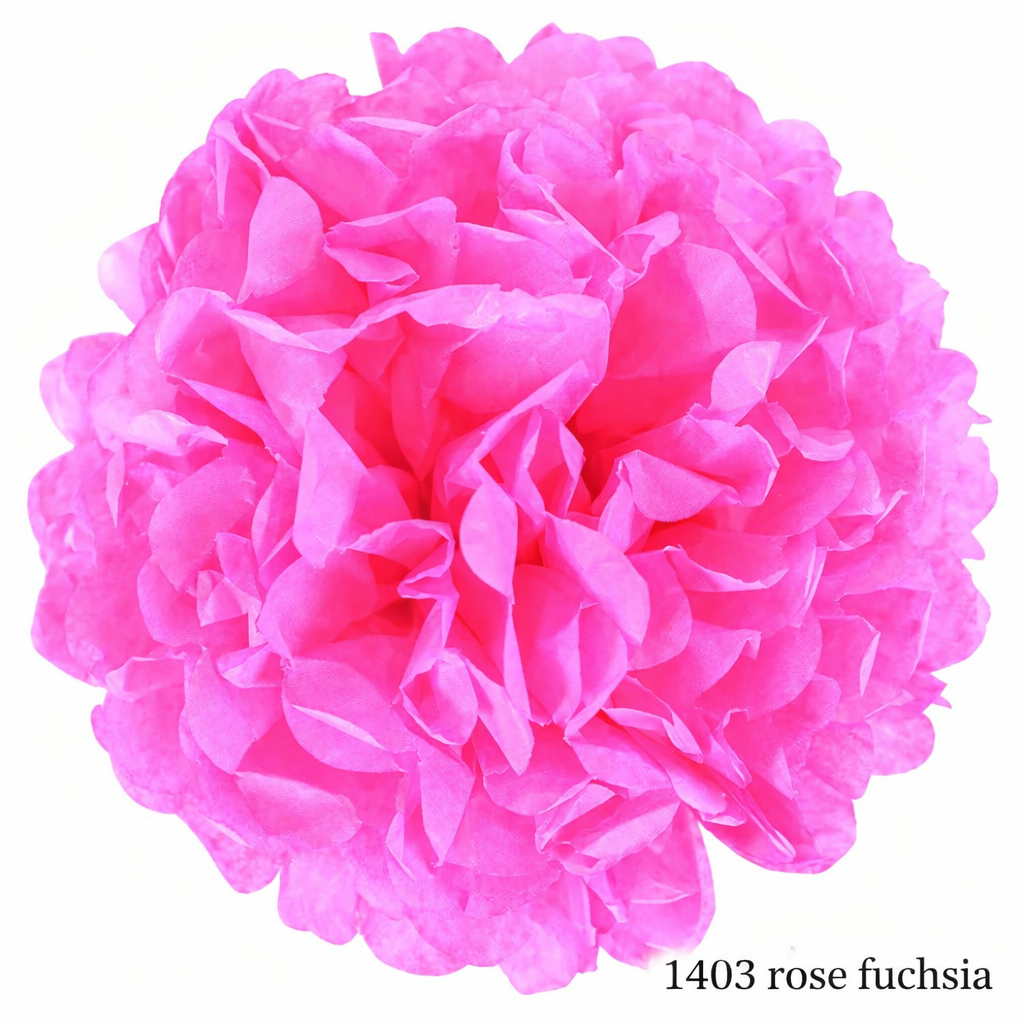 Pompon Papier de Soie Rose Vif Fuchsia