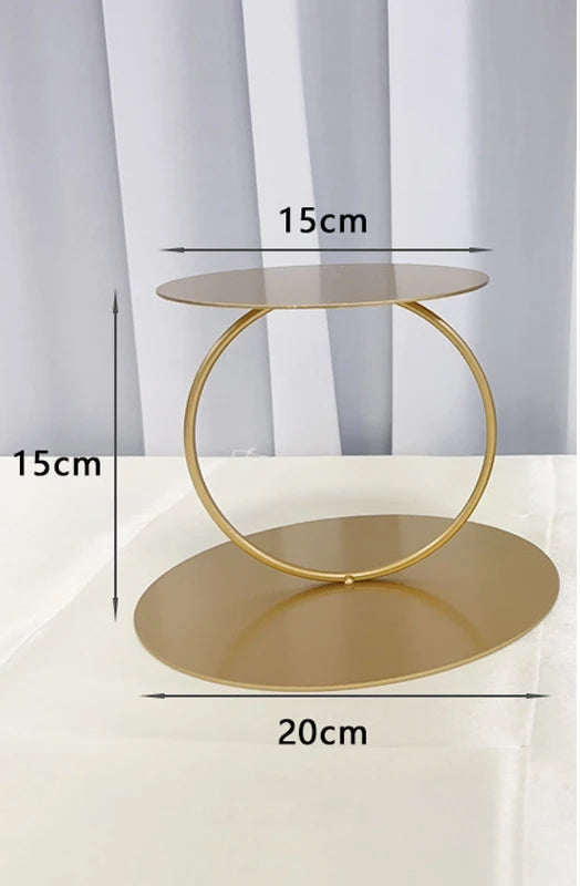 Porte-gâteau Décoratif Doré Elégant