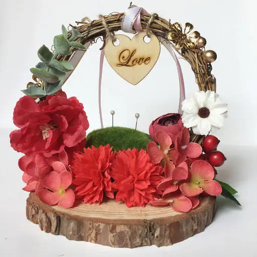 Porte Alliance à Fleurs Rouges Elégant