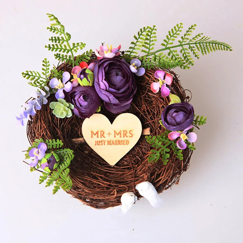 Porte Alliance Nid à Fleurs Violettes Minimaliste