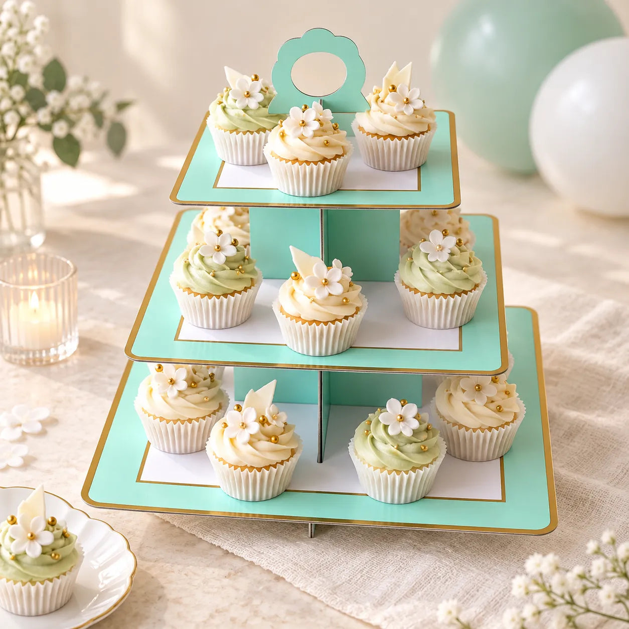 Présentoir Cupcake En Carton à Trois Niveaux classe