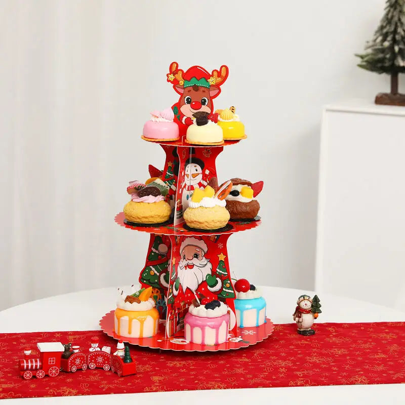 Présentoir à Cupcake Merry Christmas festif