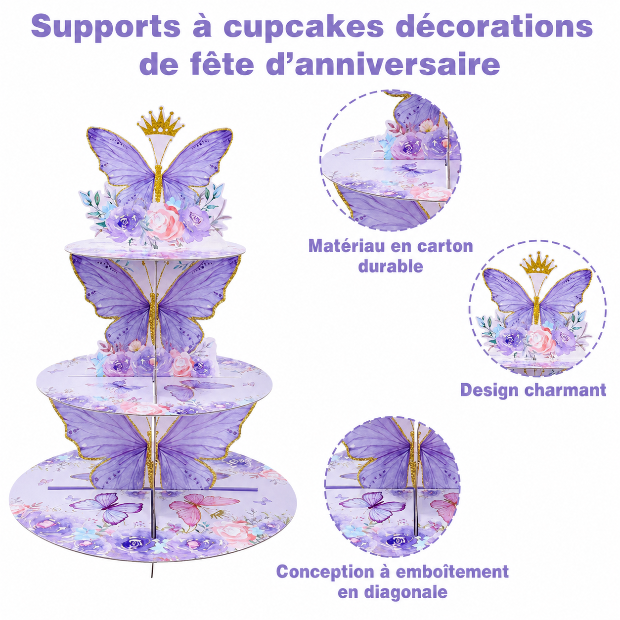 Présentoir Cupcake Papillons Design