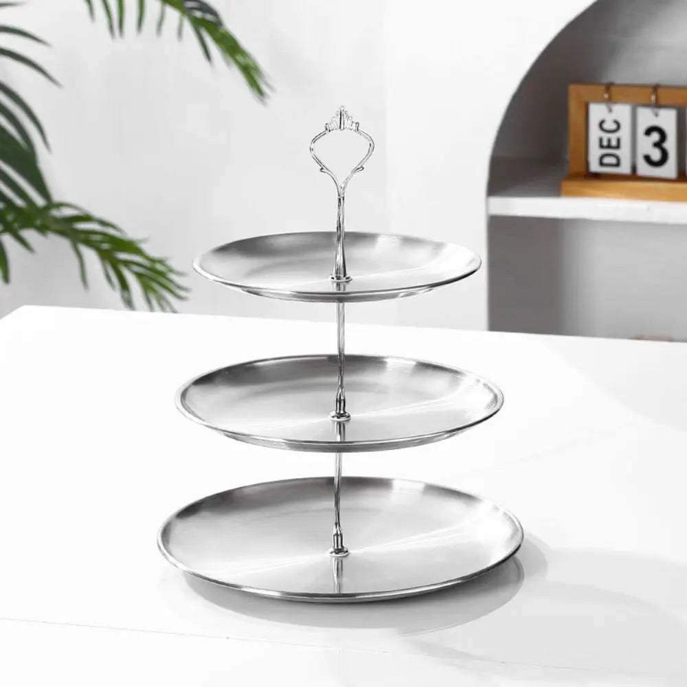 Présentoir à Cupcake Rond Argenté Chic