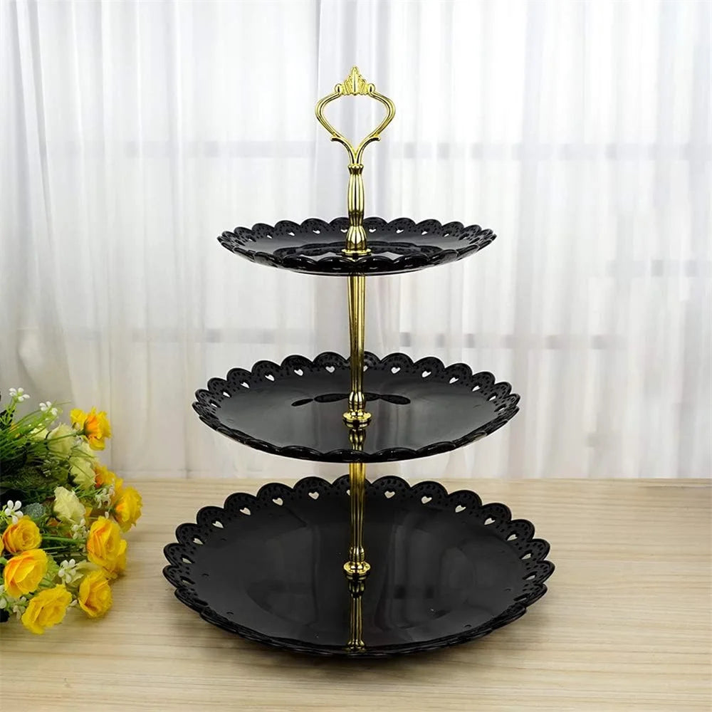 Présentoir à Cupcakes Noir en Plastique Dynamique