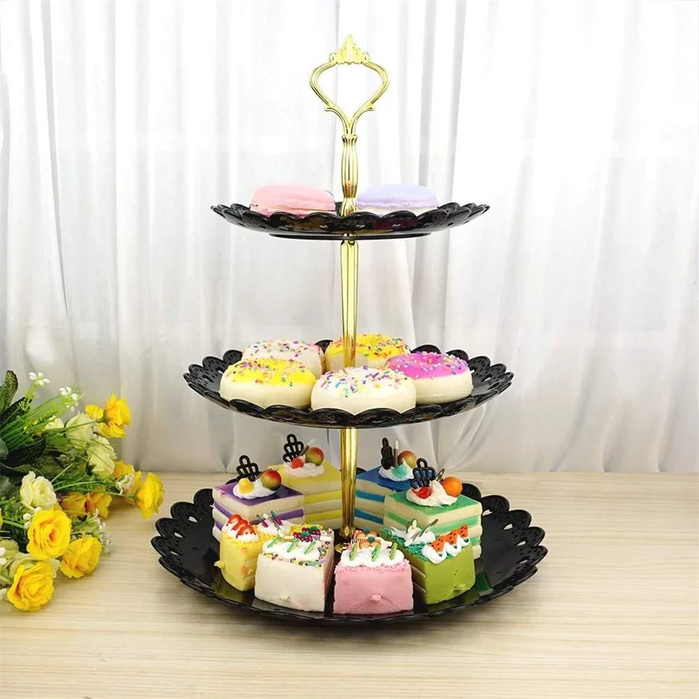 Présentoir à Cupcakes Noir en Plastique Moderne