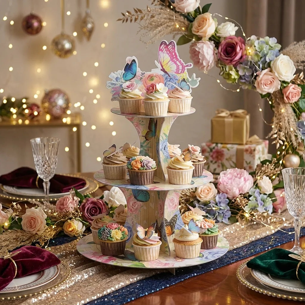 Présentoir à Cupcakes Papillons Unique