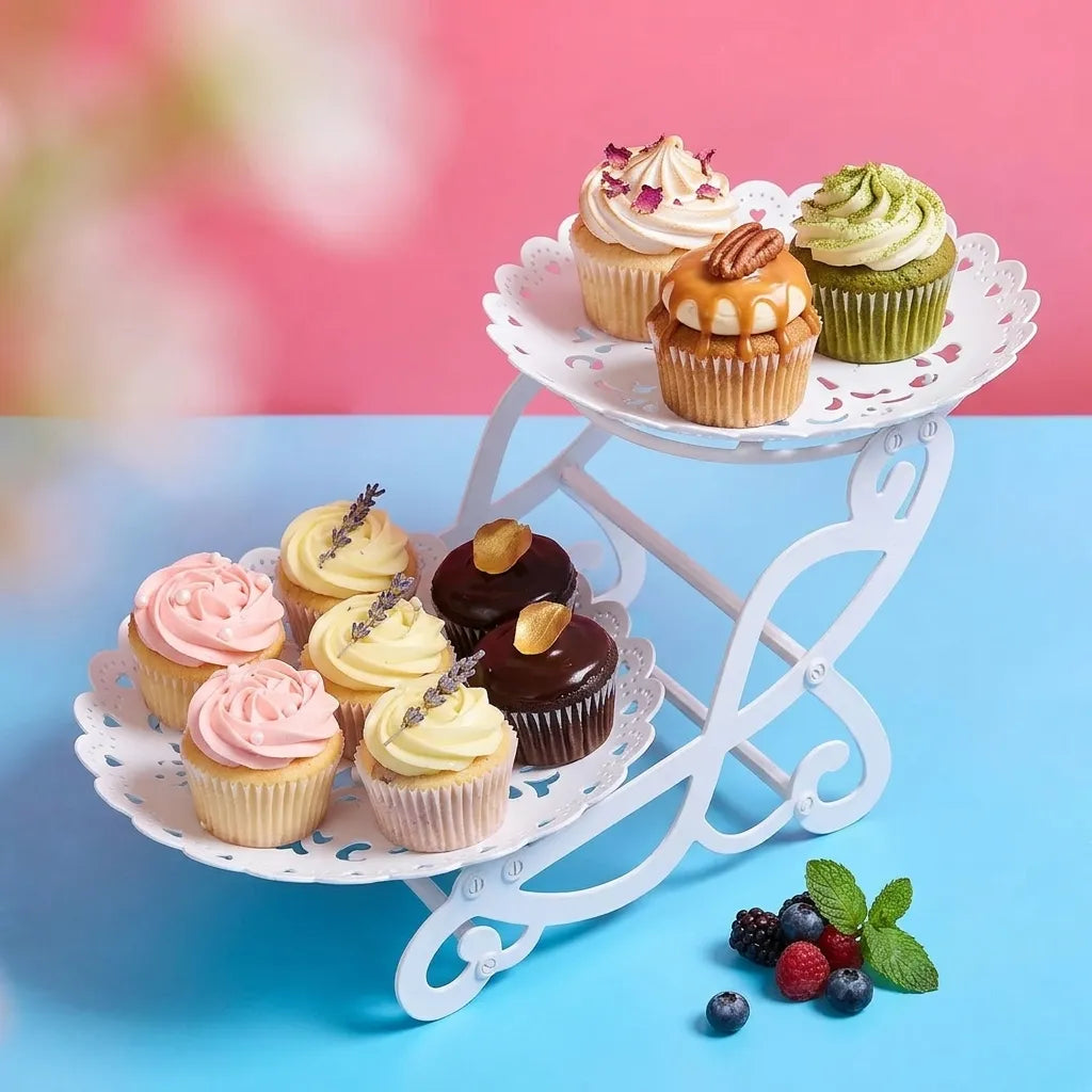 Présentoir à Cupcakes Rond Ajouré original romantique