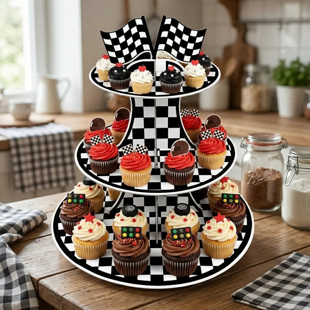 Présentoir Cupcakes Thème Course Unique