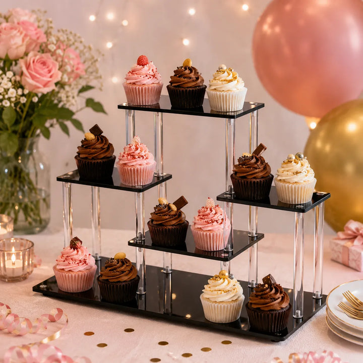 Présentoir à Cupcakes en Acrylique Noir 