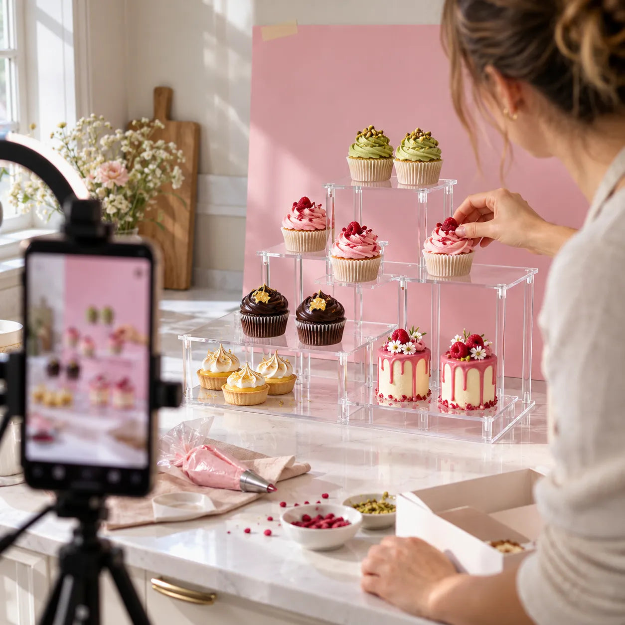 Présentoir à Cupcakes en Acrylique Transparent Propre