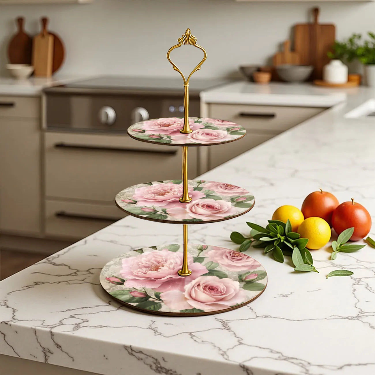 Présentoir à Cupcakes en Bois à Roses Chic