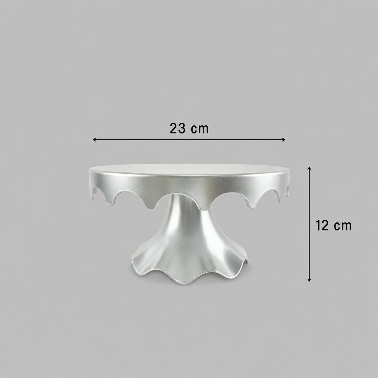 Présentoir à Gâteau Argenté Dimensions