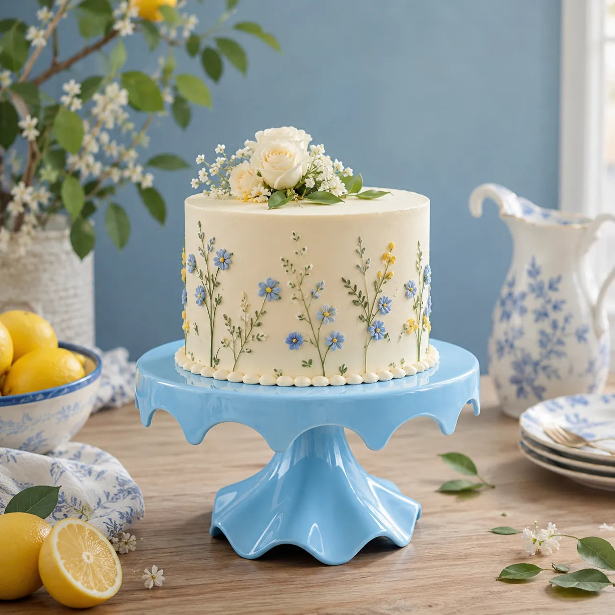 Présentoir à Gâteau Bleu