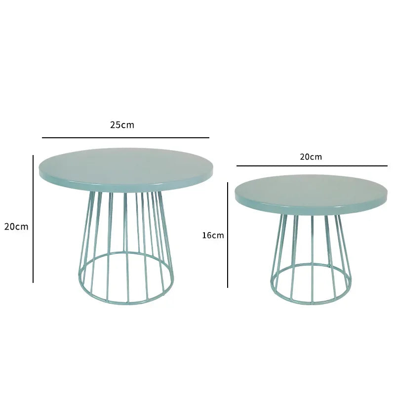 Présentoir à Gâteau Bleu En Métal Design minimaliste