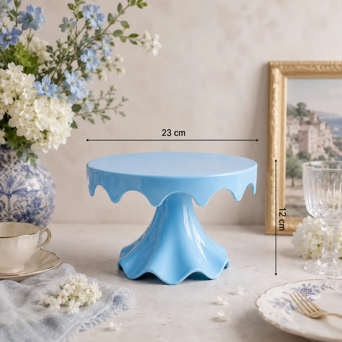 Présentoir à Gâteau Bleu frais