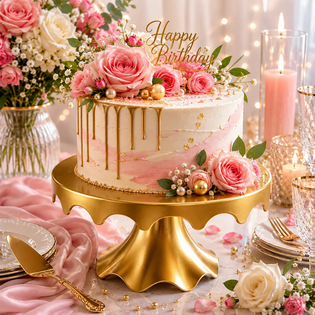 Présentoir à Gâteau Doré 