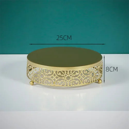 Présentoir à Gâteau Doré Elégant Dimensions