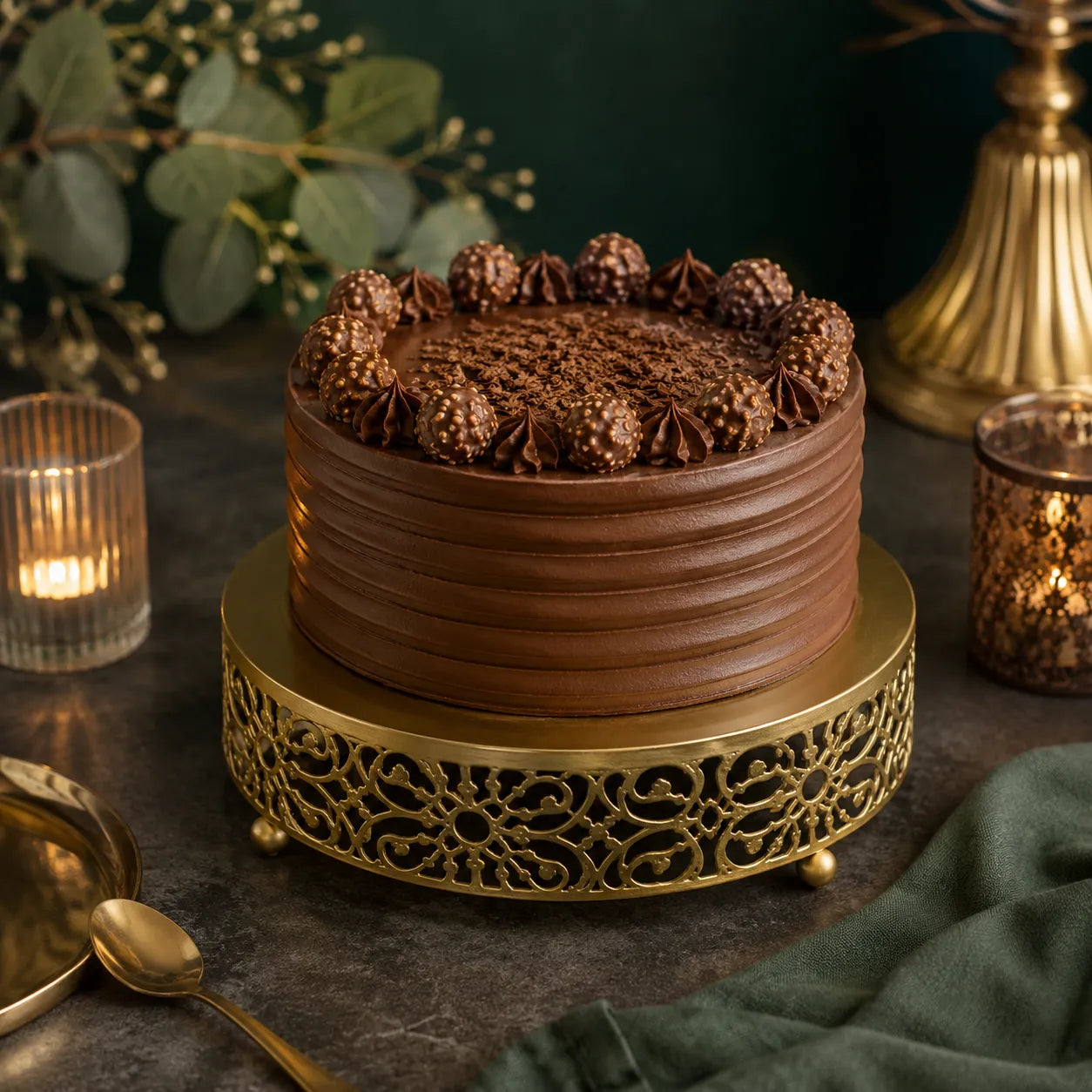 Présentoir à Gâteau Doré Elégant Dimensions Brillant