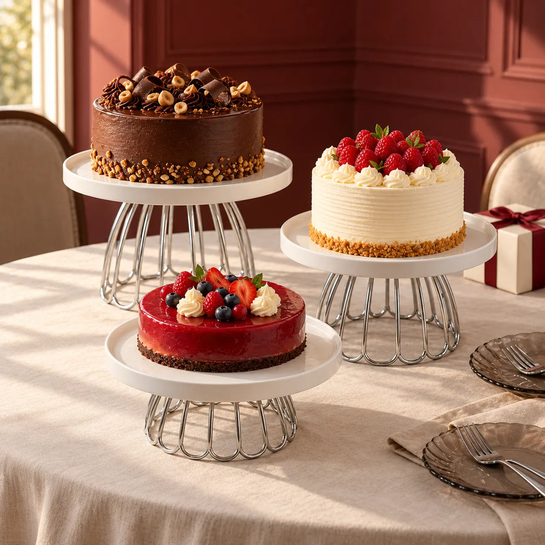 Présentoir à Gâteau En Céramique à Pieds élégants