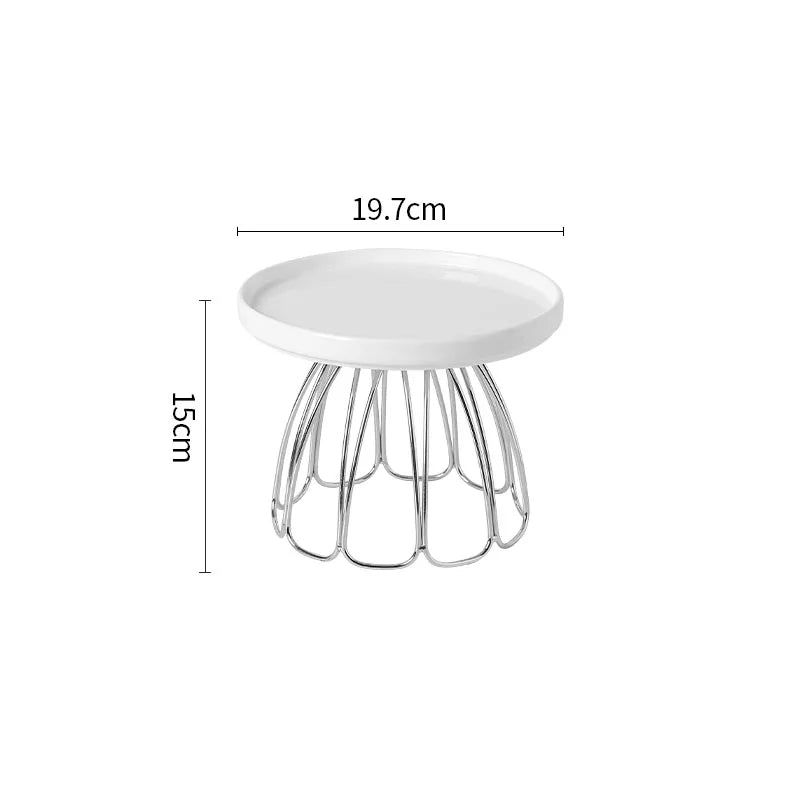 Présentoir à Gâteau En Céramique à Pieds raffiné