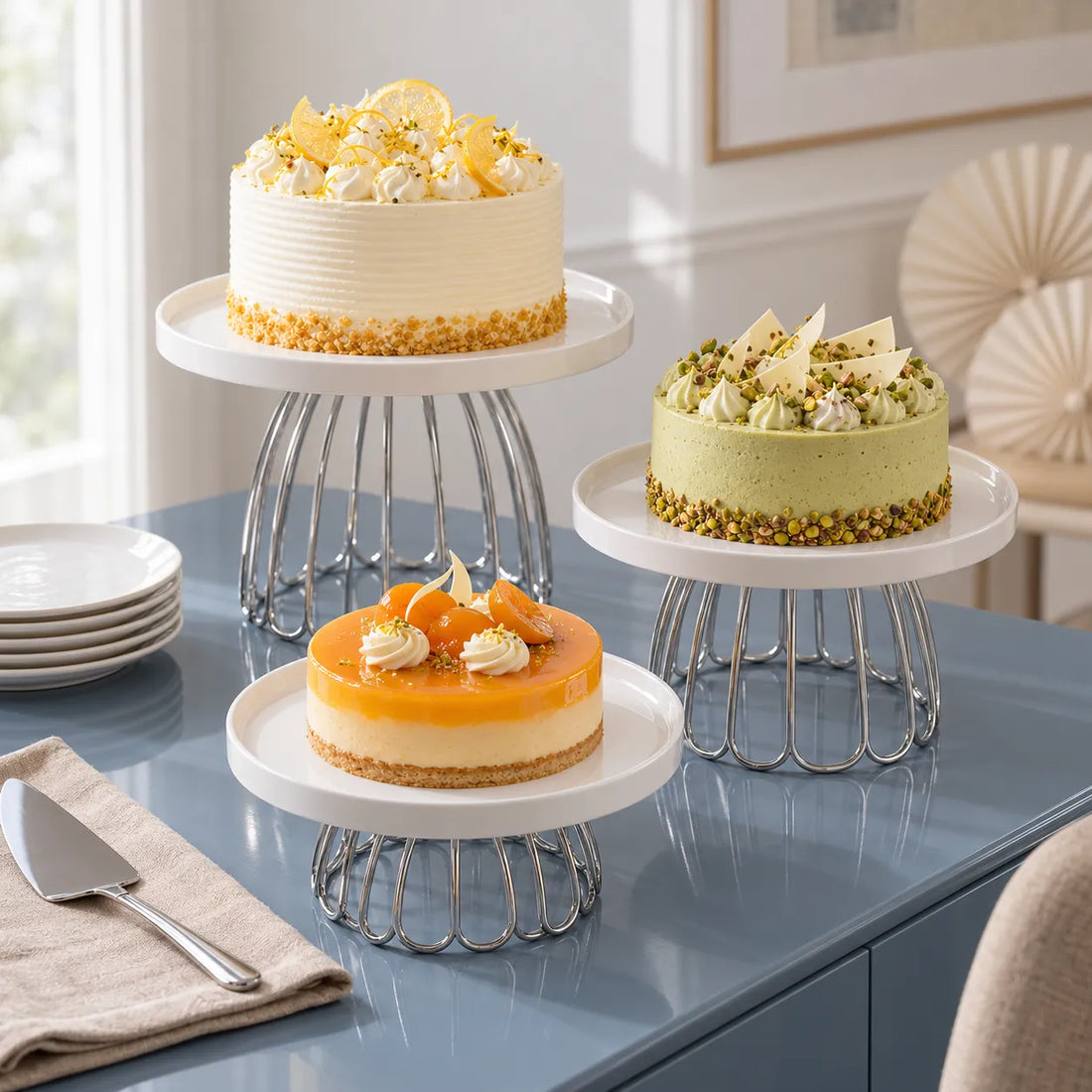 Présentoir à Gâteau En Céramique à Pieds raffinés