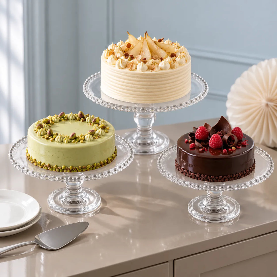 Présentoir à Gâteau En Verre festif
