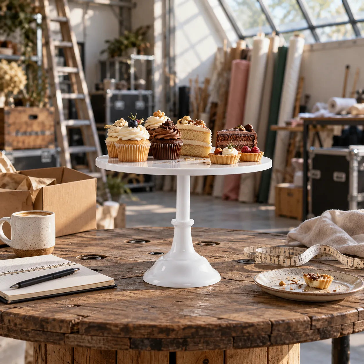 Présentoir à Gâteau Epuré Blanc Cool