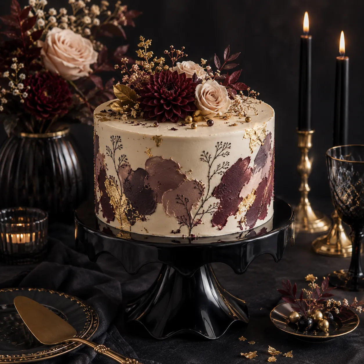 Présentoir à Gâteau Noir 